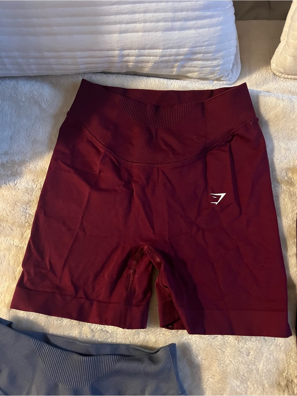 Gymshark Women's Burgundy High-Waist Bike Shorts: Sweat Seamless